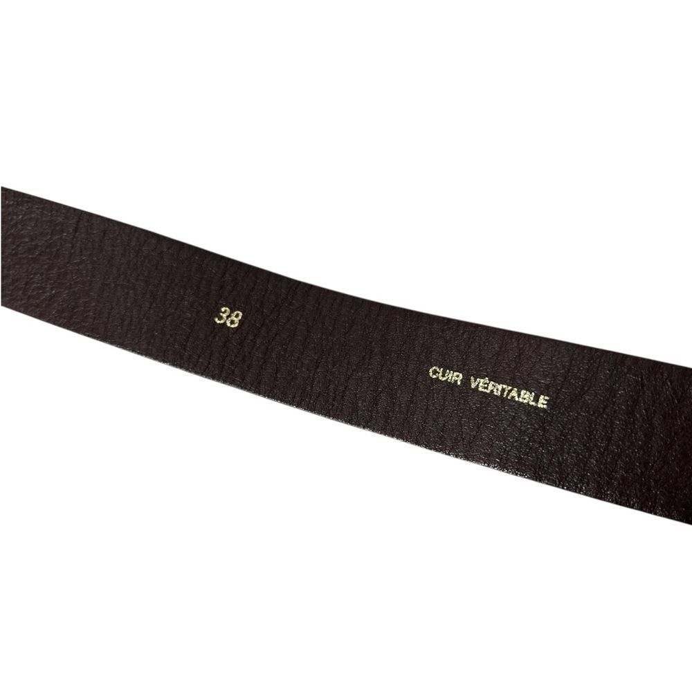 Lanvin Leather Belt Women's XS Brown Gold Tone Buckle Minimalist Classic France - Picture 15 of 15